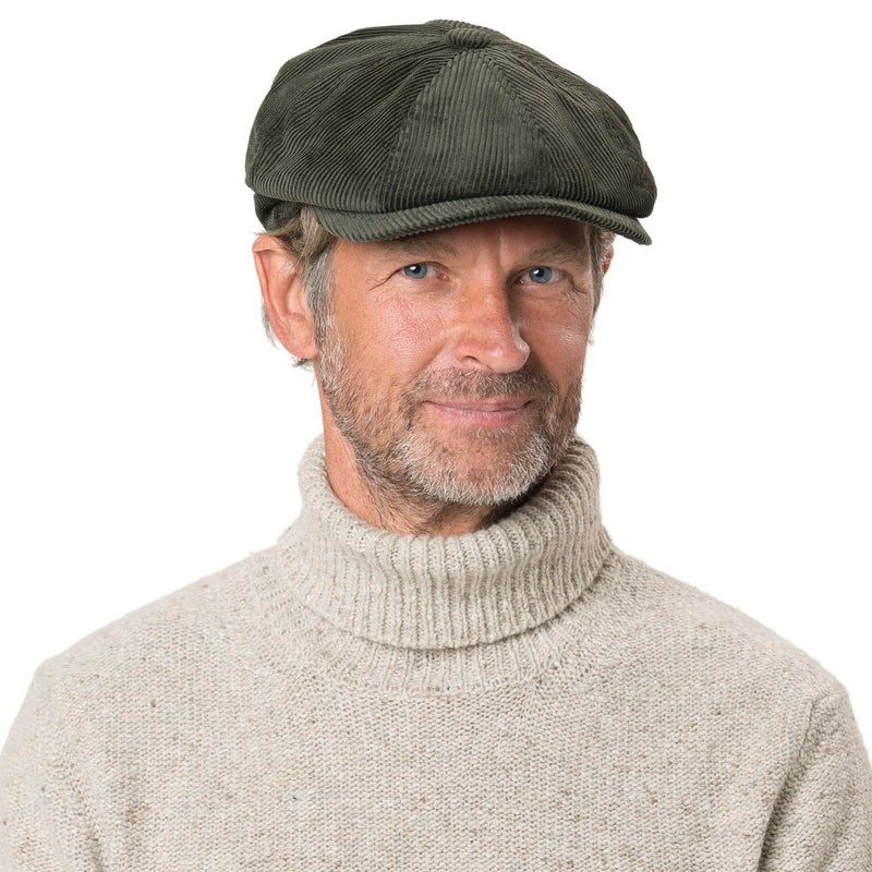 Lipodo 8 Panel Cordial Flat Cap Men Beige 7 1/4-7 3/8 - Image 3